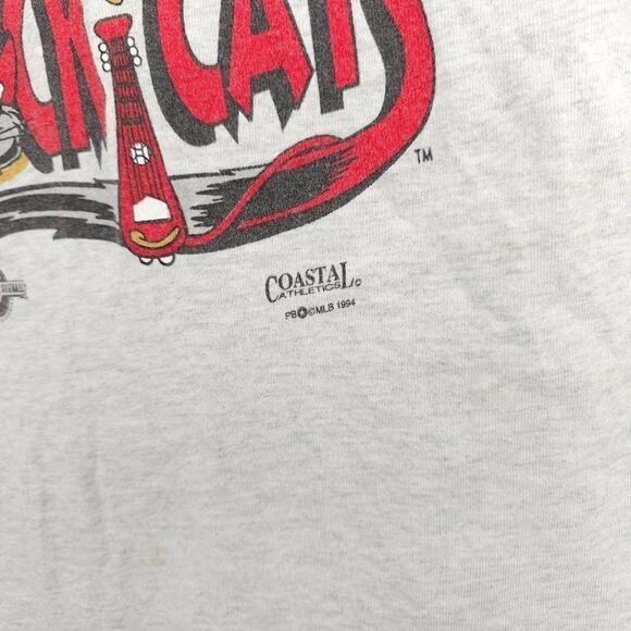 Vintage Hardware City Rock Cats T Shirt Mens Size Medium Gray MiLB Made In USA - Picture 4 of 8